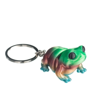 Żaba tęczowa intensywna - brelok do kluczy